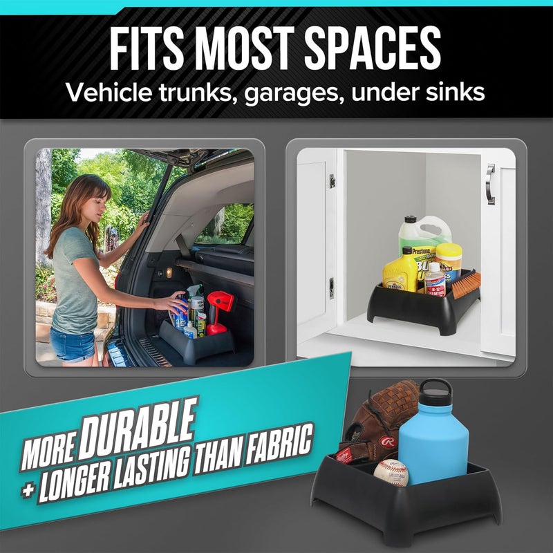 Moblorg Heavy Duty Storage Organizer for Vehicle Trunk, Garage, Under Sink Organizer, Recycled Plastic, Made in USA (Black) - Image 2